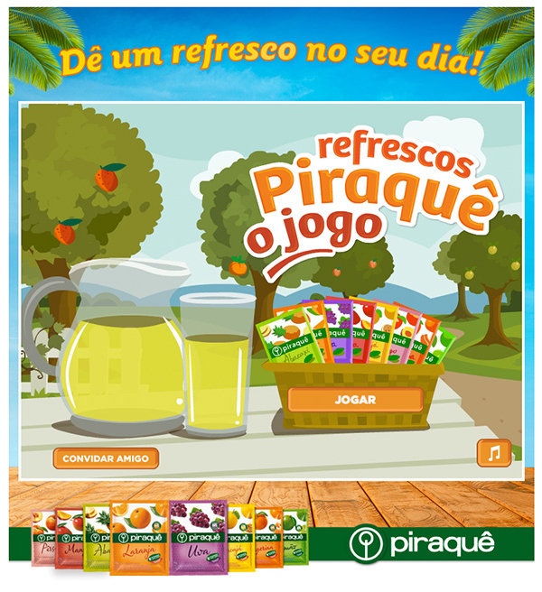 Desenvolvimento de um game para o lançamento dos Refrescos Piraquê. 